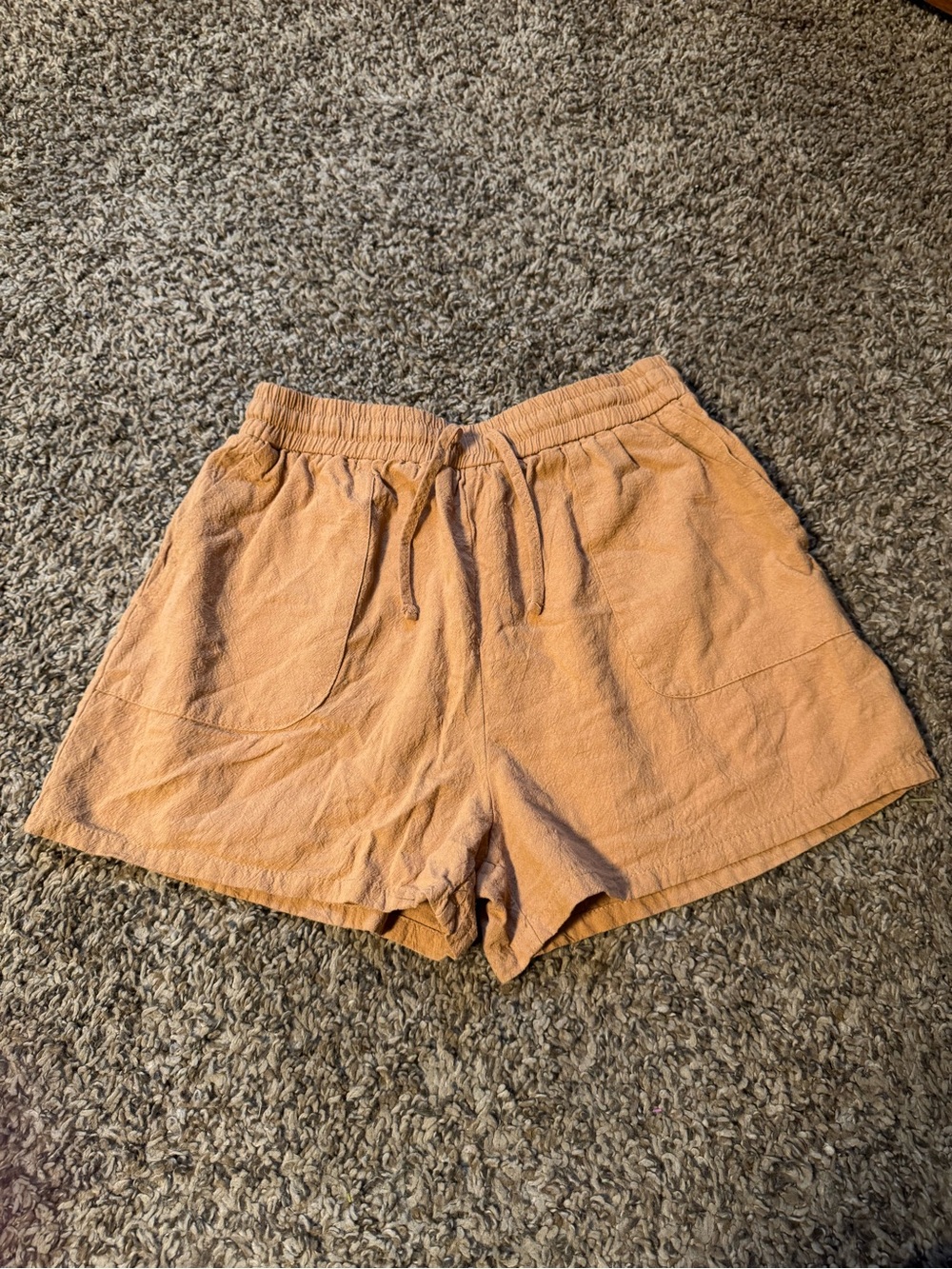 Women's Lightweight Drawstring Shorts - Peach/orange